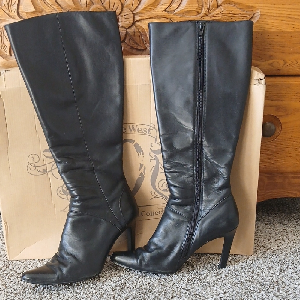 Newport News Black Heeled Boots